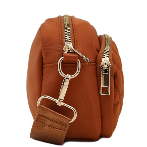 Image of FashionPuzzle Quilted Nylon Crossbody Bag with Wide Strap
