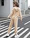 DAXIANG Girls' Clothing Sets 2 Piece Outfits Crop Tops Hoodies Long Sleeve Fashion Sweatshirts and Sweatpants Beige 9-10 Years