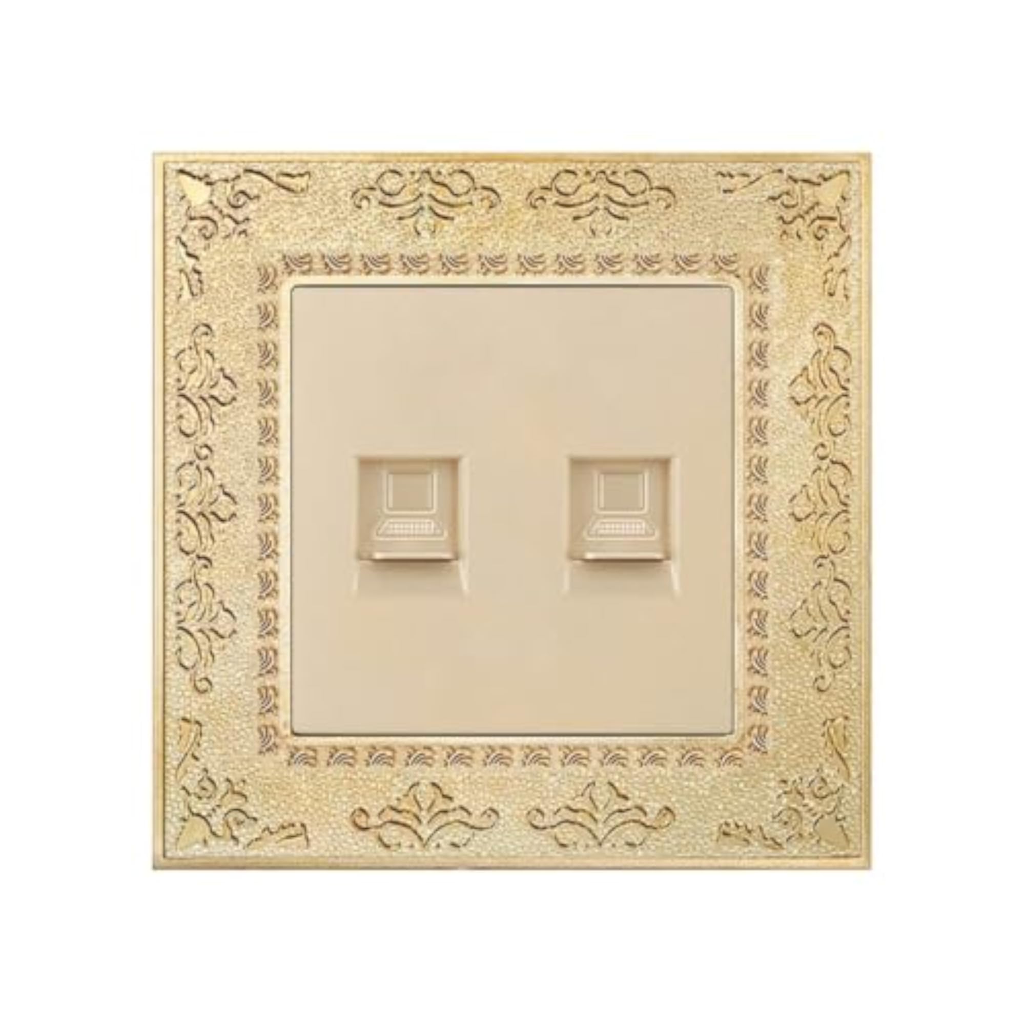 Antique Gold Floral Border Ornate Switch Faceplate