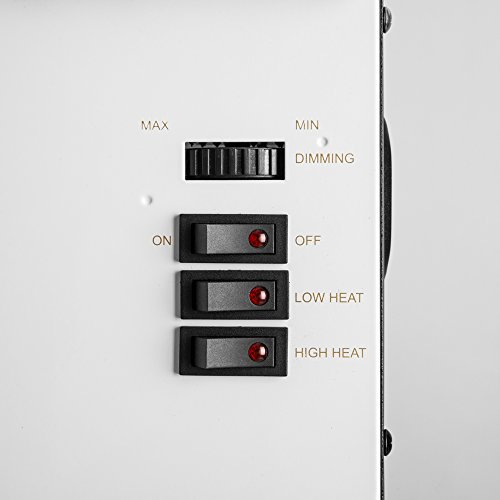 e-Flame USA Aspen Freestanding Electric Fireplace Stove - 3-D Log and Fire Effect (White)