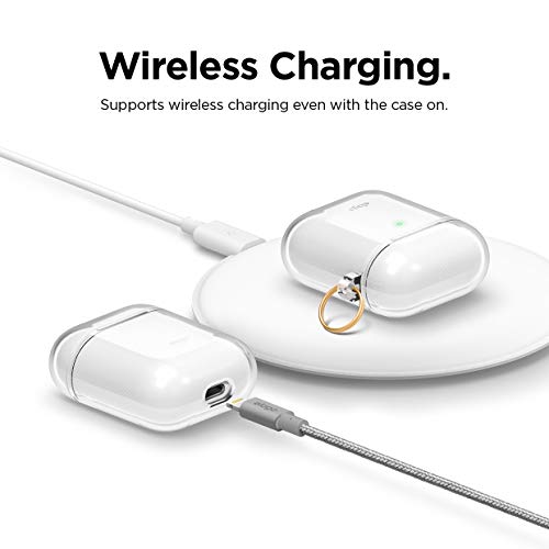 Image of elago Clear Airpods Case with Keychain Designed for Apple Airpods 1 & 2 (Transparent)