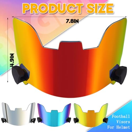 Image of Xuhal 1 /2 /4 Pack Football Visor for Youth Adult Football Helmet Visor Lacrosse Helmet Eye Shield Eye Protection for Sport