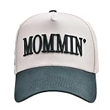 Funny Mommin Hat for Women, Mama Too Busy to Care Truck Hat Gifts Adjustable Washed Cotton Embroidered Mom Baseball Cap (Deep Green)