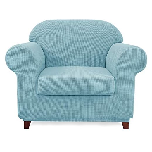 subrtex 2 Piezas Fundas Sofa Elasticas con Funda de Asiento Separados Fundas para Sofá 1,2,3 Plazas Anti Arañazos Ajustable Protector Lavable (1 Plaza, Azul Claro)