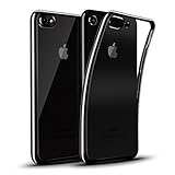 iPhone 7 case,Baesan Premium Flexible Soft TPU Bumper Silicone Case with Electroplate Frame Fit for iPhone 7 -- Jet black