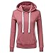 Produktbild TEBAISE Kapuzenpullover Damen Kontrastfarbe Hoodie Streifen Pullover Patchwork Langarm Pulli Sport Kapuzen Sweatshirt 2019 Herbst Winter Frauen Mode Schwarz Wein Pullover mit Taschen und Tunnelzug