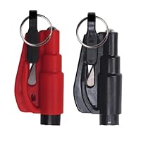 GXGM 2 Stück Autofensterbrecher-Werkzeug als Sicherheitsgurtschneider, Glasbrecher und Sicherheitsgurtschneider, Notfall(Rot und Schwarz)