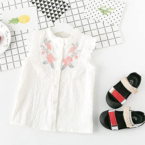 NLGToy Conjunto de roupas infantis conjunto de bordado shorts infantil com babados e blusas para men