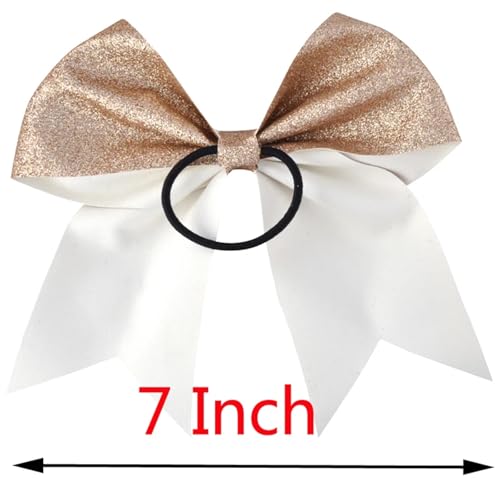 Nœuds élastiques multicolores à paillettes pour queue de cheval de 7 pouces - 2