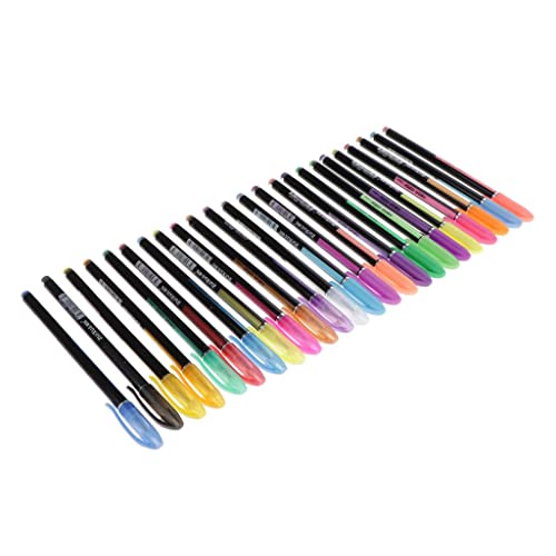 Canetas de gel com glitter menolana – Canetas coloridas com glitter – Conjunto de canetas de gel par