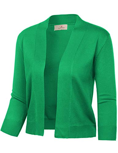 Image of GRACE KARIN Women Cardigan Sweaters Lightweight Knit Cropped Cardigans Trendy 3 /4 Sleeve Shrug Bolero S-3XL