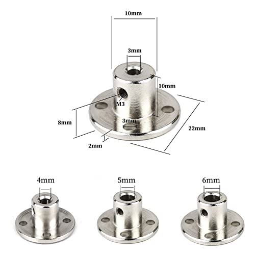 Rigid Flange Shaft Coupling, Guide Shaft Support Coupler High Hardness Metal Axis Bearing Fittings Motor Connector For Diy Handmade Model (3/4/5/6Mm (Mixed), 8) #TOP1