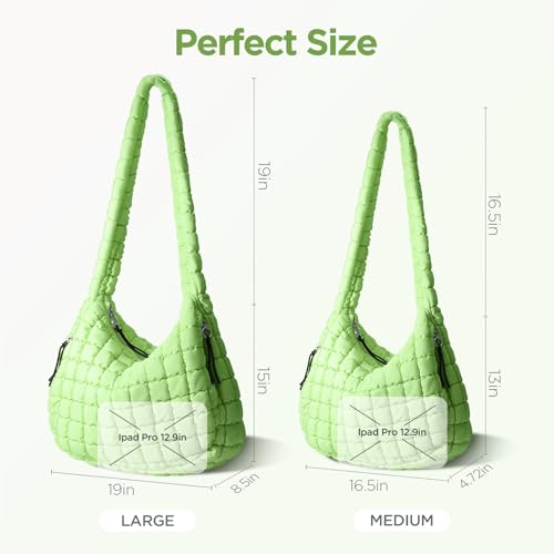 Image of Puffer Tote Bag for Women Large Quilted Crossbody Bag Quilted Carryall Bag Soft Puffy Hobo Handbags Puff Purse Shoulder Bag