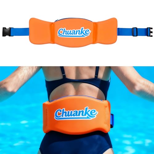 Chuanke Flotation Swim Belt for Adults Adjustable 3 Section Buoyancy Belt with Quick-Release Buckle & Zippered Pocket, Water Aerobics Equipment for Pool Training, Aqua Jogging and Low-Impact Workouts