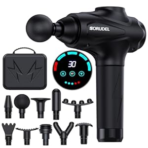 Massage Gun Deep Tissue, Massage Gun, Muscle Massager with 30 Speed Levels 10 Heads Black