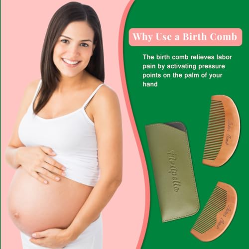 Peine para parto de madera natural 2 piezas miniatura 5
