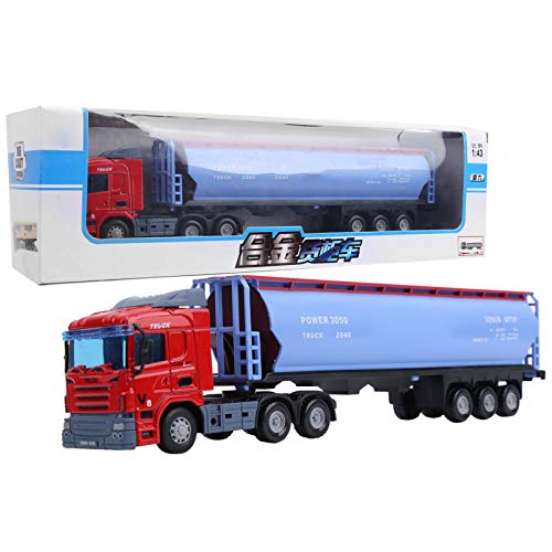 Zerodis 1:48 Camion-citerne d'ingénierie, Jouet de véhicule à Traction hautement simulé pour Enfants Jouets de Construction d'ingénierie pour Tout-Petits garçons et Filles(Rouge)