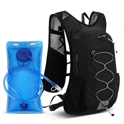 Mochila Deportiva De Nailon para Exteriores, Ultraligera para Ciclismo, con Compartimento Isotérmico y Bolsa De Hidratación De 2 litros, Resistente A La Lluvia para Senderismo y Ciclismo