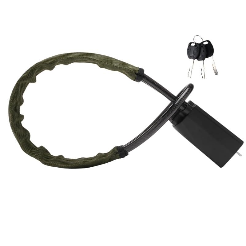 Lenkradkralle Diebstahlsicherung für Auto, Lenkradschloss, Sicherheitsgurtschloss, Stahlkabelschloss, Stahldrahtseilschloss, Auto-Mo(Army green)