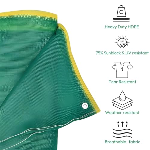 Image of Multipurpose Green Shade Net | UV-Stabilized Agro & Garden Net | Blocks 75% Sunlight (10 ft X 10 ft) (10x10ft)