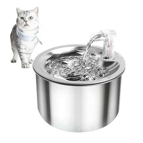 Fuente de agua para gatos y perros 2L acero inox miniatura 1