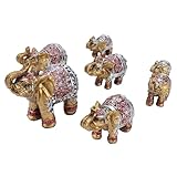 Large gamme d'applications : la petite figurine d'éléphant est un excellent choix pour la famille ou les amis, la statue d'éléphant porte-bonheur n'est pas facile à casser. Belle statue d'éléphant avec costumes de cérémonie, forme vive