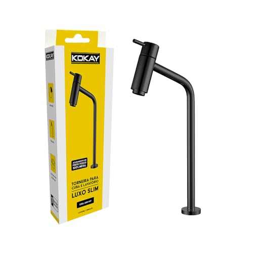 Kokay Torneira Para Cuba E Lavatório Luxo Slim Preto Fosco