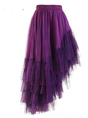 Women's Vintage Plaid Skirt, Asymmetric Hem A-Line Design2