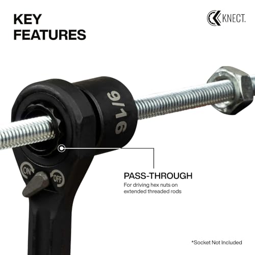 Image of KLEIN TOOLS 65301ADP KNECT (S) Pass Through Ratchet and 1 /4-Inch Socket Adapter Set, Compact and Comfortable Hand Tool, Backwards Compatible with 1 /4-Inch Square Drive Sockets