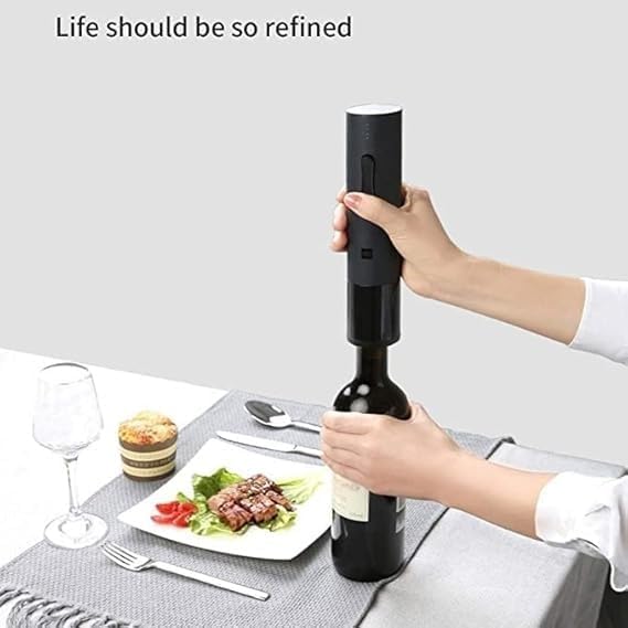 Automatic Wine Bottle Opener Kit Electric Corkscrew with Foil Cutter Wine Pourer Aerator for Family Gifts