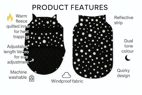 Image of The Pets Company Dog Winter Coat Jacket, Clothes, Windproof, Light Weight, Washable, Ultra Warm Thick Fleece Lined Dog Vest for Cold Weather Protection, (Polka Black Cherry, Medium - 18 Inch)