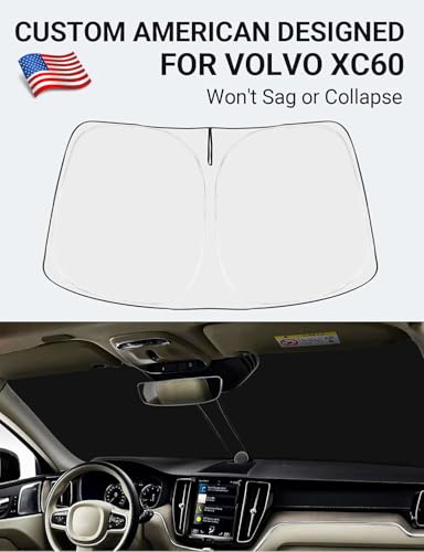 Image of Proadsy Windshield Sun Shade for Volvo XC60 SUV 2018-2024 2025 2026 Foldable Sunshade Protector Blocks UV Rays Keep Car Cooler Accessories