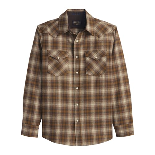Pendleton Canyon Men's Shirt, Long Sleeve Flannel Shirt, 100% Virgin Wool - Regular Fit