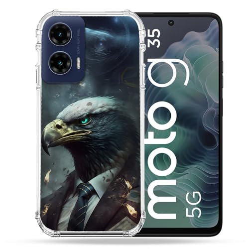 Coque Motorola G35 5G Cokitec antichoc avec motif aigle style business