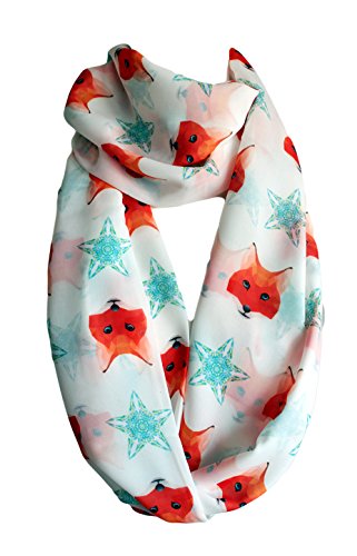 Etwoa Fox Head and Star Pattern Infinity Scarf2