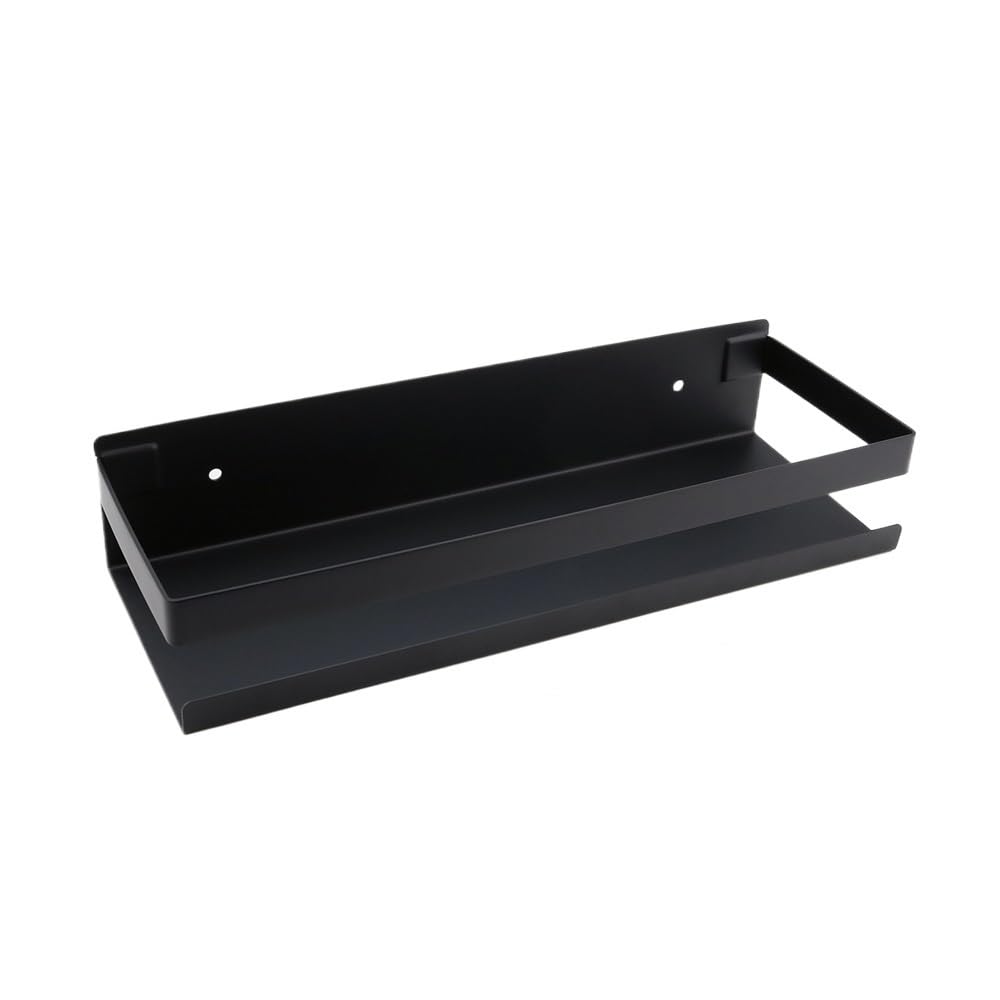 YUANCHUTOP 20-50cm Bathroom Shelves Stainless Steel Wall Shelf Mounted Shower Storage Rack Kitchen Accessory Hardware(30cm Black)