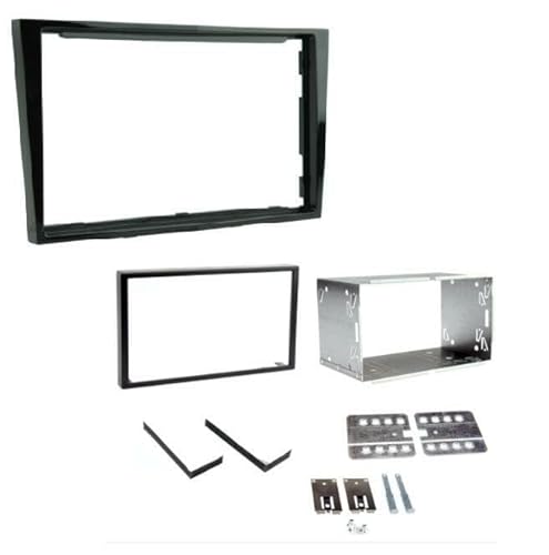 Motorguard Double 2 Din Cd Radio Stereo Facia Fascia Cage Kit In Piano Black for Vauxhall Corsa D Astra H Zafira B