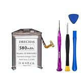 Battery for Samsung Gear S4 EB-BR800ABU 46mm (Not for 42mm/44mm), 580mAh High Capacity Li-Polymer Replacement Battery for Samsung Galaxy Watch/Galaxy Gear S4 SM-R800 SM-R805 with Repair Tool Kits