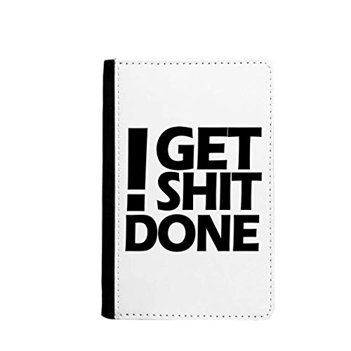 Étui portefeuille de voyage Get Shit Done en simili cuir noir