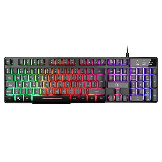Rii RK100 Plus — Teclado retroiluminado gaming