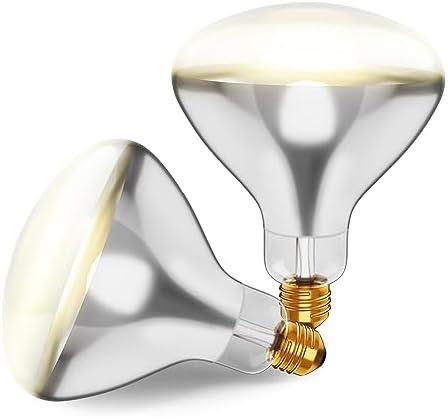250R40/1 250-Watt, Incandescent R40 Reflector, Clear Head Lamp, Heat Flood Lamp Light Bulb, E26 Standard Medium Screw Base, 120V, 6,000 Hour Rated (Pack of 2-Clear-Heat Lamps)