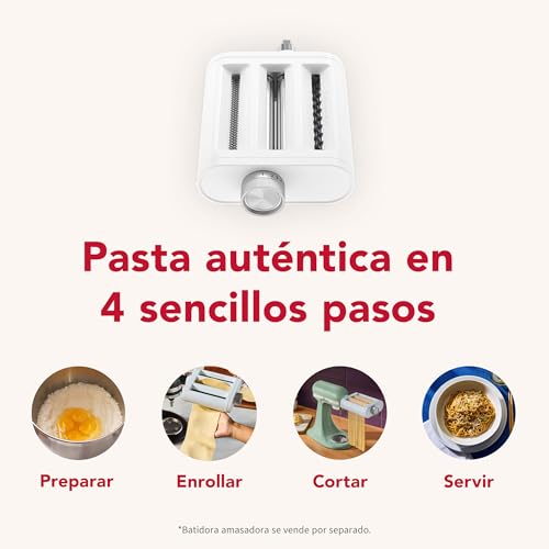 Miniatura 5 de Kitchenaid 5ksm3ppa - Juego De 3 Rodillos Y Cortadores De Pasta De Plástico, Incluye Rodillo De Pasta, Cortador De Espaguetis Y Cortador De Fettuccine, Accesorio De Plástico Blanco Para Batidoras De