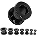Produktbild tumundo 1 Set Flesh Tunnel Plug Edelstahl Schwarz 1,6 2 3 4 5 6 8 10mm Dehnungsstab Dehner Piercingschmuck Ohrstecker