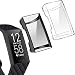 Tensea Compatible with Fitbit Charge 3 Screen Protector, 2 Packs Soft TPU Bumper Full Around Case Cover Protector for Fitbit Charge 3 and Fitbit Charge 3 SE (Black and Clear)