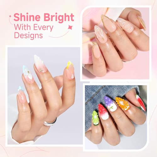 Image of UNA GELLA 3D Gel Nail Art, 2Pcs 15g Clear No Wipe Sculpting Gel Polish for Nail Tips, Drawing, Molding, Chrome Powder, Carving & Decoration, Rhinestones, Charms and Gems, DIY Christmas Art Designs
