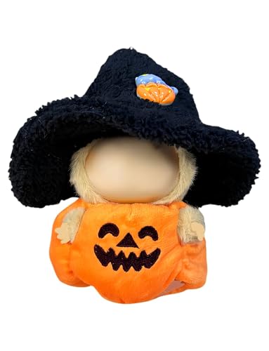 Doll Outfit Clothes Set for 17cm Dolls Premium Fashion Hat Overalls Sweater Bag Dress Jumpsuit for Dolls Accessories (NO Doll) (Halloween Pumpkin)