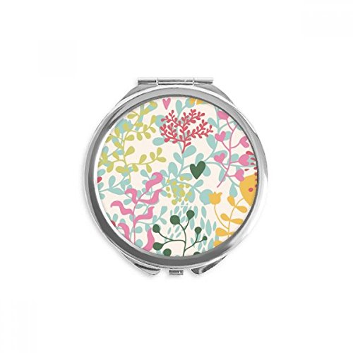 Espejo de maquillaje portátil para retoques rápidos con estampado de flores