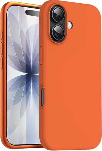 Image of DIZORO Compatible with iPhone 17 Case 6.3, Slim Liquid Silicone 3 Layers Full Covered Soft Gel Rubber Phone Cases Protective Back Cover 6.3 Inch - Cosmic Orange