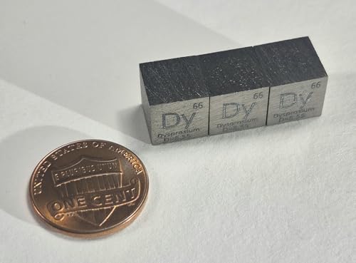 Image of 0.39 inch 10mm Dysprosium Metal Cube Dy up to 99.99% Pure Periodic Table Element Engraved Density Collection Science Education Display Block Cube + Acrylic Case Box - 1PC