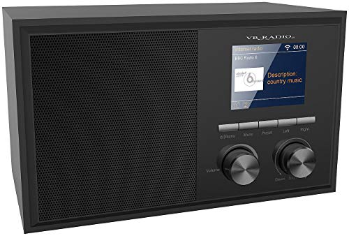 VR-Radio WLAN-Internetradio mit 2 Weckzeiten, Farbdisplay, Holzgehäuse, 6 Watt